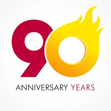 90 anniversary flame logo Stock Illustration