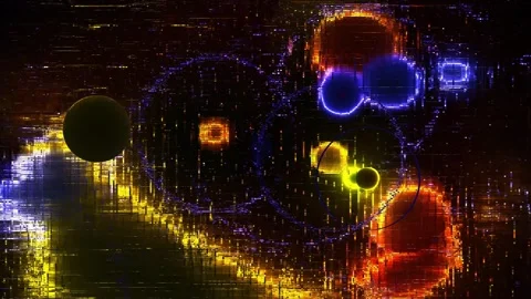 90 Bpm Synchronized Square particles Audio Spectrums VJ Loop Background 4K 6 Stock Footage 270531300