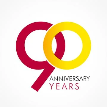 90 circle anniversary logo Stock Illustration