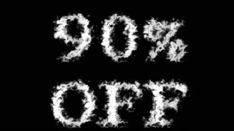 90% Off cloud text effect black isolated background Stock Footage 139606770