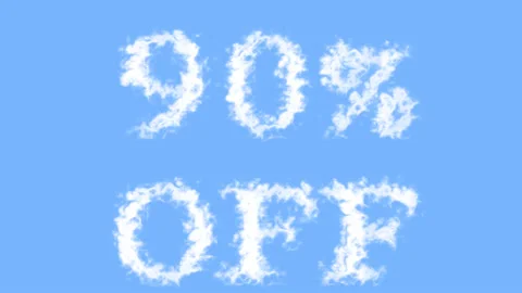 90% Off cloud text effect sky isolated background Stock Footage 139606776