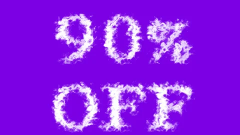 90% Off cloud text effect violet isolated background Stock-Footage 139606785