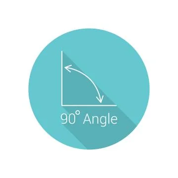 90 degree angle flat icon, isolated icon with angle symbol and text Stockillustratie