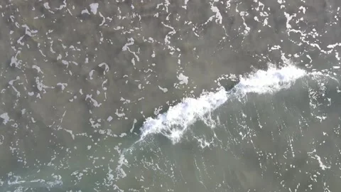 90 Degree Drone Down Shot of Waves Rippling In on Beach 2 Stock-Footage 276199044