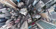 90 Degrees Hi Top View Of Hong Kong Cityscape From The Drone. Stock Footage
