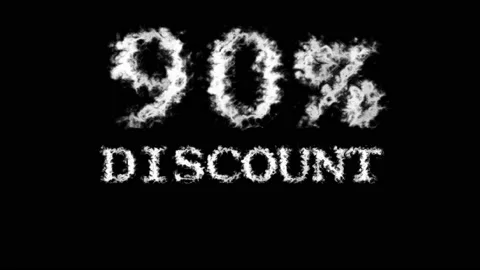 90% discount cloud text effect black isolated background Stock Footage 139640564