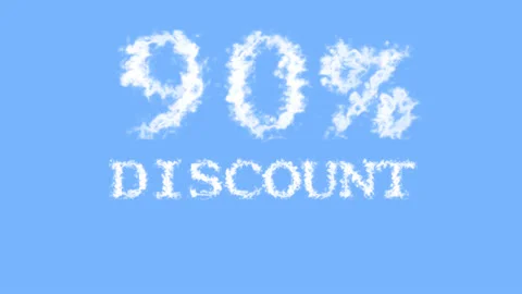 90% discount cloud text effect sky isolated background Stock Footage 139640591