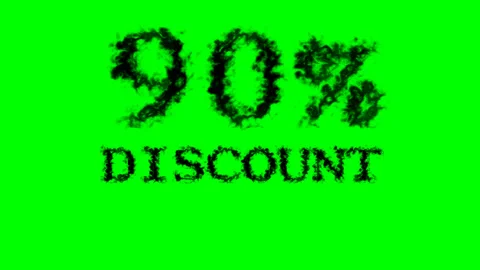 90% discount smoke text effect green isolated background Stock Footage 139628692