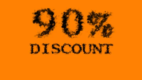 90% discount smoke text effect orange isolated background Stock Footage 139628706