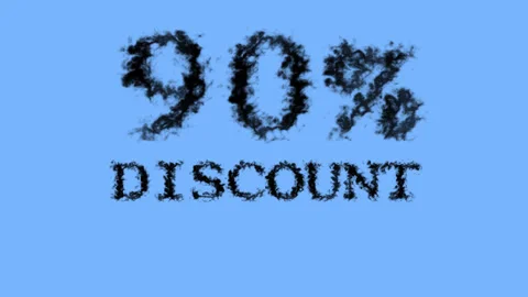 90% discount smoke text effect sky isolated background Stock Footage 139628718