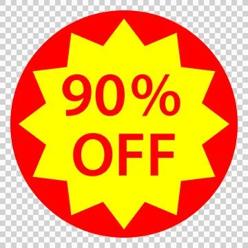90% off discount sticker design Stock Illustration