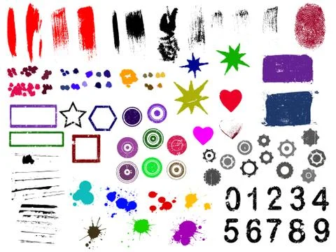 90 Grunge elements Stock Illustration
