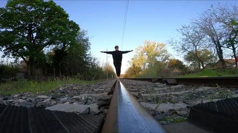 90 I come on rails Stock Footage 308795973