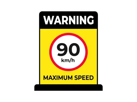 90 km per hour maximum speed limit traffic sign illustration Stock Illustration