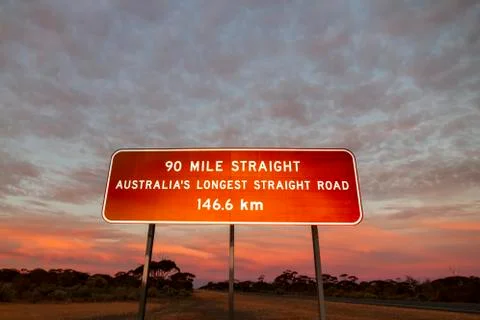 90 Mile straight sign Stock Photos