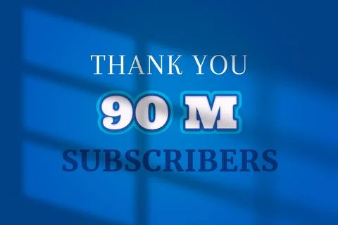 90 Million  subscribers celebration greeting banner with  Milk Design Stock Illustration