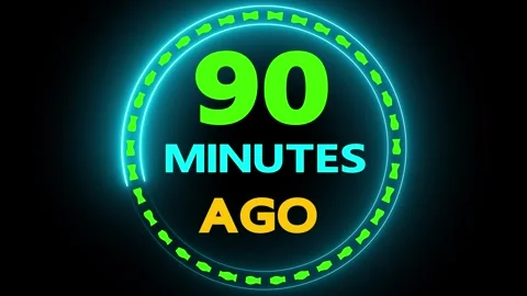90 minutes ago countdown timer graphic Vidéo 330760445