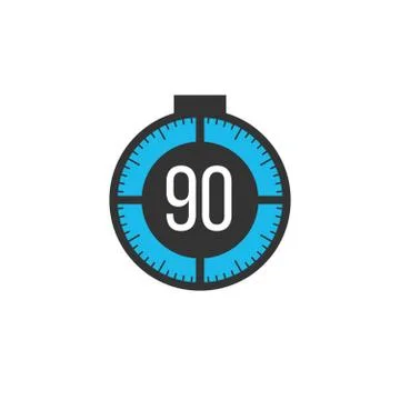 90 minutes timer, stopwatch or countdown icon. Time measure. Chronometr icon 스톡 일러스트