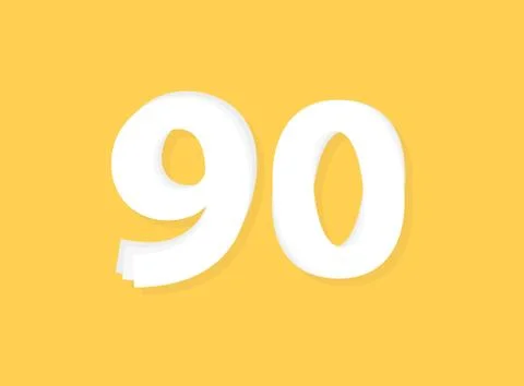 90 Number vector, modern layers design font. Eps10 illustration Stock Illustration