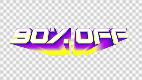 90 Percent OFF 3D Text Animation Transparent Alpha Video stock 272843119