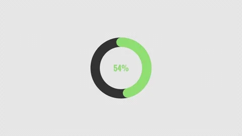 90 Percent Circular Pie Chart Progress Animation with Transparent Background Stock Footage 339649300
