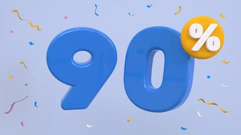 90 percent Off. Discount creative composition. 90% symbol with decorative o.. Stock Illustration