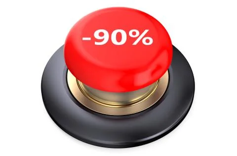 90 percent discount Red button Stock Illustration