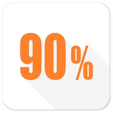 90 percent flat icon Stock Illustration