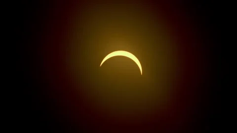90 percent partial solar eclipse close up Stock Footage 271368558