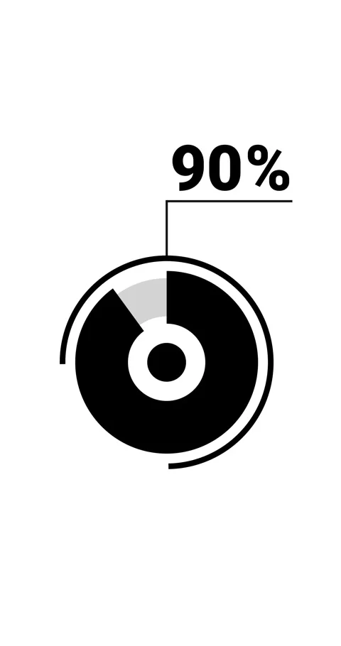 90 percent vertical donut chart. Circle round infographic, graphic animatio.. Stock Footage 285645301