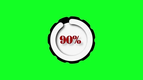 90% Pie Chart Percentage Animation Stock Footage 277035189