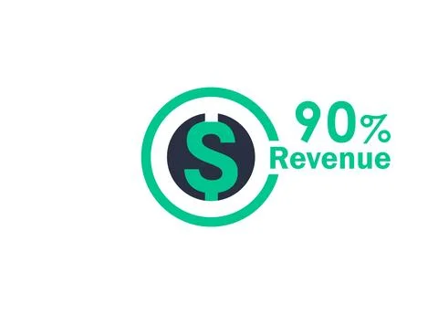 90% revenue design vector image Stock Illustration