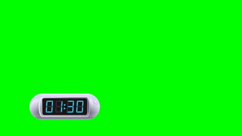 90 second Digital Countdown Timer, Counter. Left, white, isolated Stock Footage 86151874