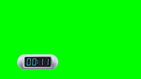 90 second Real time Digital Timer. Left, white, isolated, green screen Stockbeeldmateriaal 86153353
