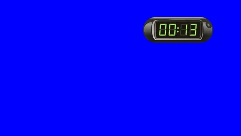 90 second Real time Digital Timer. Right, black, isolated, green screen Stock Footage 86153568