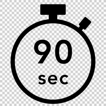 90 seconds stopwatch icon (black) Stock Illustration