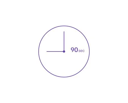 The 90 seconds, Timer 90 sec icon, stopwatch vector icon. Clock and watch, .. Illustrazione stock