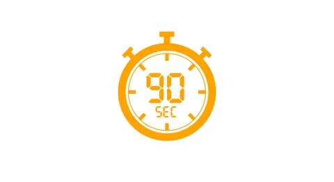 90 Seconds timer clock, Chronometer icon design 스톡 일러스트