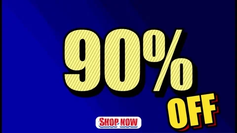 90% OFF SHOP NOW - Seamless looping Swing banner text promotion animation effect Stock Footage 288186504