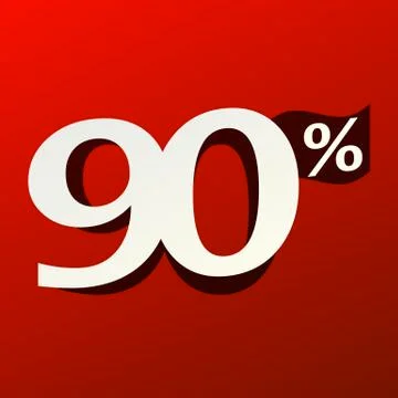 90% Sign Stock-Illustration