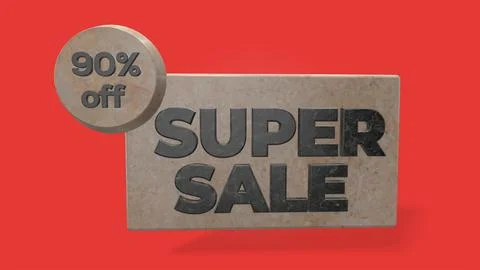 90% off super sale 3d render use for landing page, template, ui, website, p.. Stock Illustration