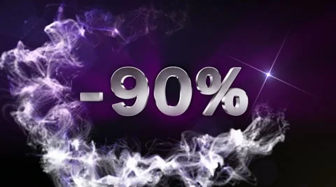 -90% Text in Particle (Double Version) Blue - HD1080 Stock Footage