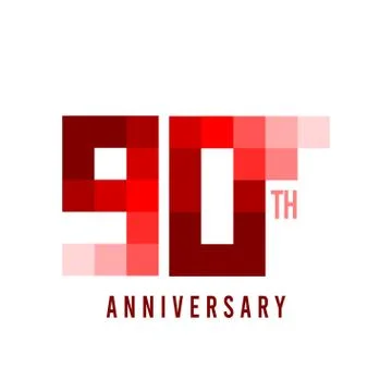 90 th Anniversary Pixel Model Vector Template Design Illustration Stock Illustration