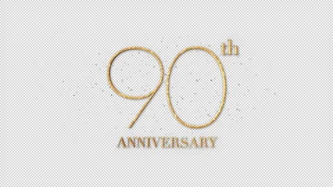 90 th Anniversary Text, Alpha Channel Stock Footage 264961983
