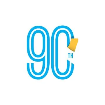 90 Year Anniversary Celebration Vector Template Design Illustration Stock Illustration
