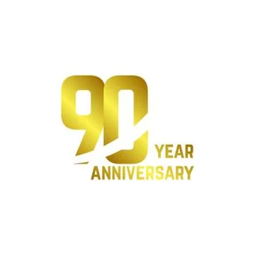 90 Year Anniversary Logo Vector Template Design Illustration Stock Illustration