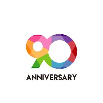 90 Year Anniversary Simple Vector Template Design Illustration Stock Illustration