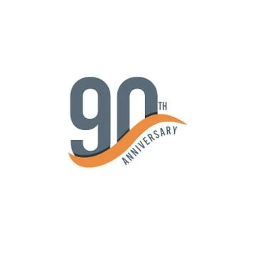90 Year Anniversary Vector Template Design Illustration Illustrazione stock