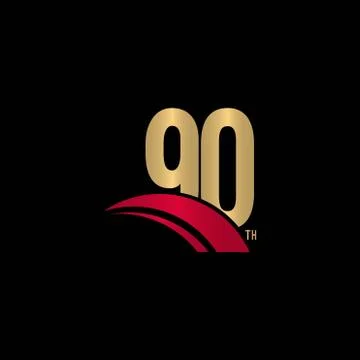 90 Year Anniversary Vector Template Design Illustration Stock Illustration