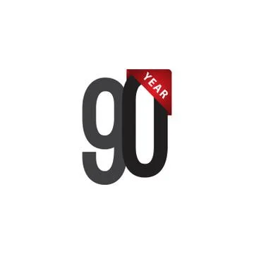 90 Year Anniversary Vector Template Design Illustration Stock Illustration